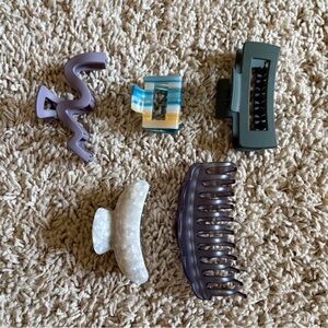 Set of 5 Hair Clips in Assorted Colors